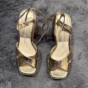 Elegant Gold Strappy Women's Heels